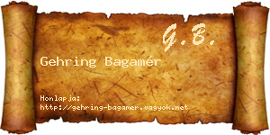 Gehring Bagamér névjegykártya